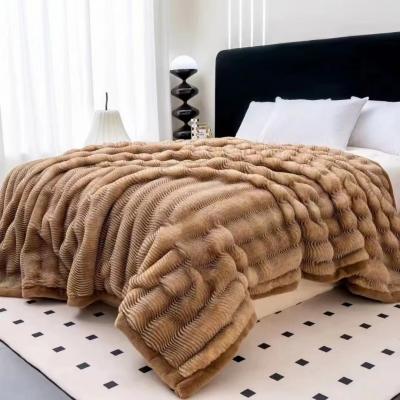 Double Layer Plush Rabbit Faux...